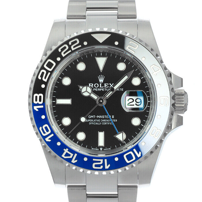 Men's Rolex GMT Master II BATMAN Watch 126710 BLNR FULL SET